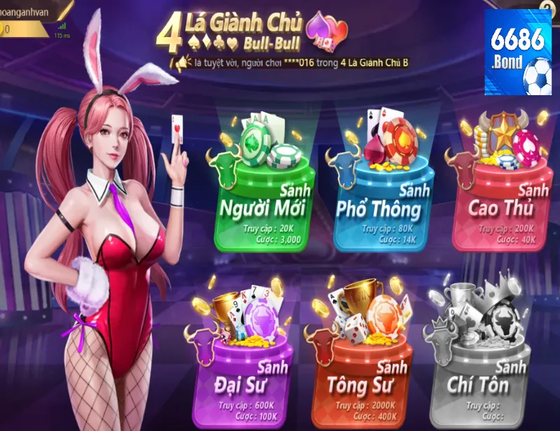 4 lá giành chủ – Game bài cực hay tại nhà cái 6686