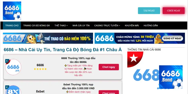 Truy cập 6686 để tham khảo top trang cá độ bóng đá uy tín